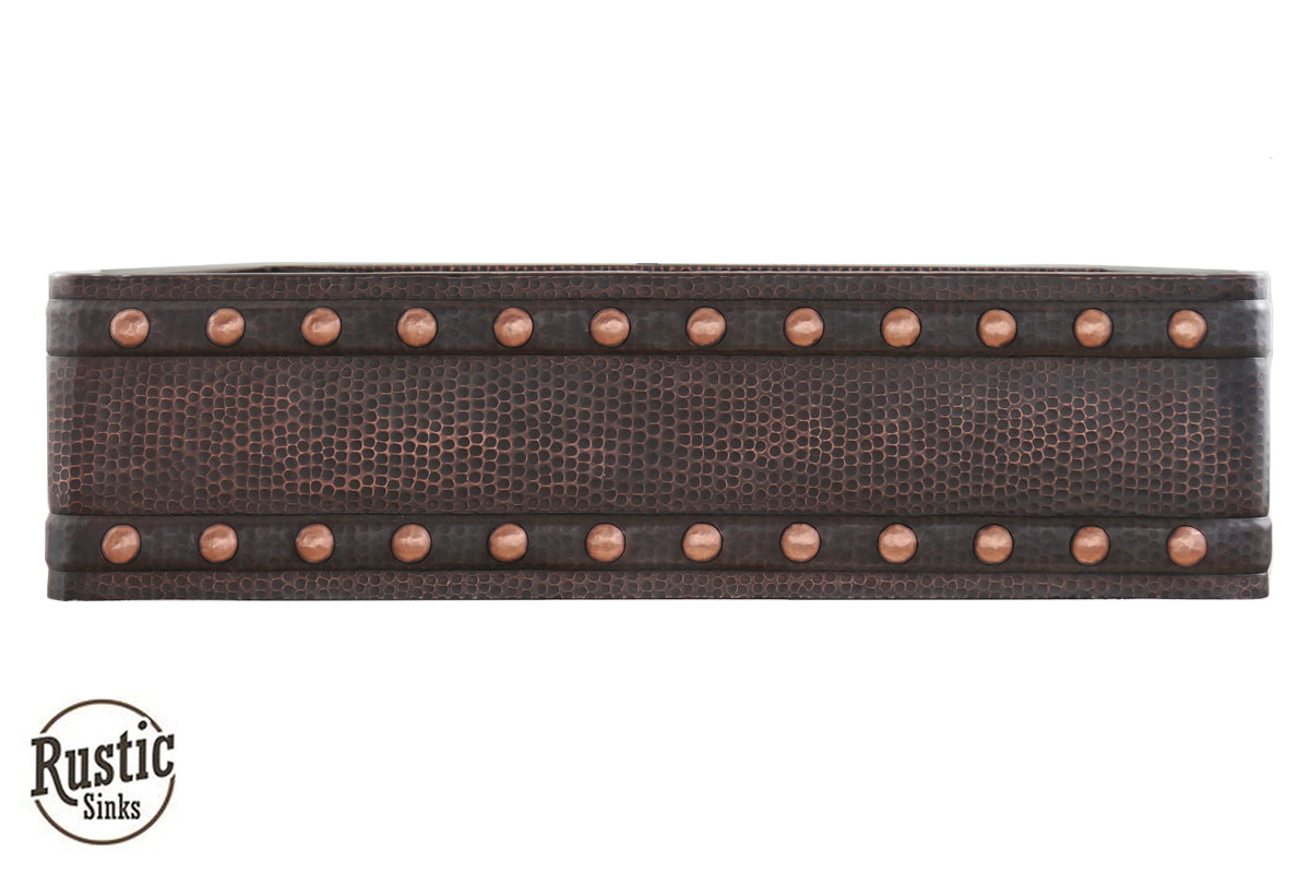 Copper Barrel Strap Farmhouse Sink