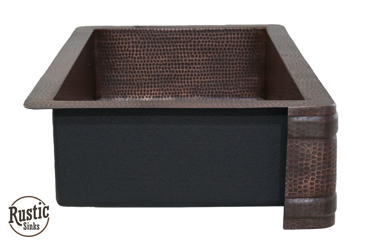 Copper Barrel Strap Farmhouse Sink