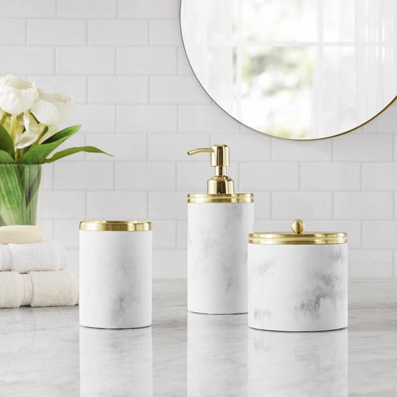 Corsica Gold Marbled Resin Tumbler