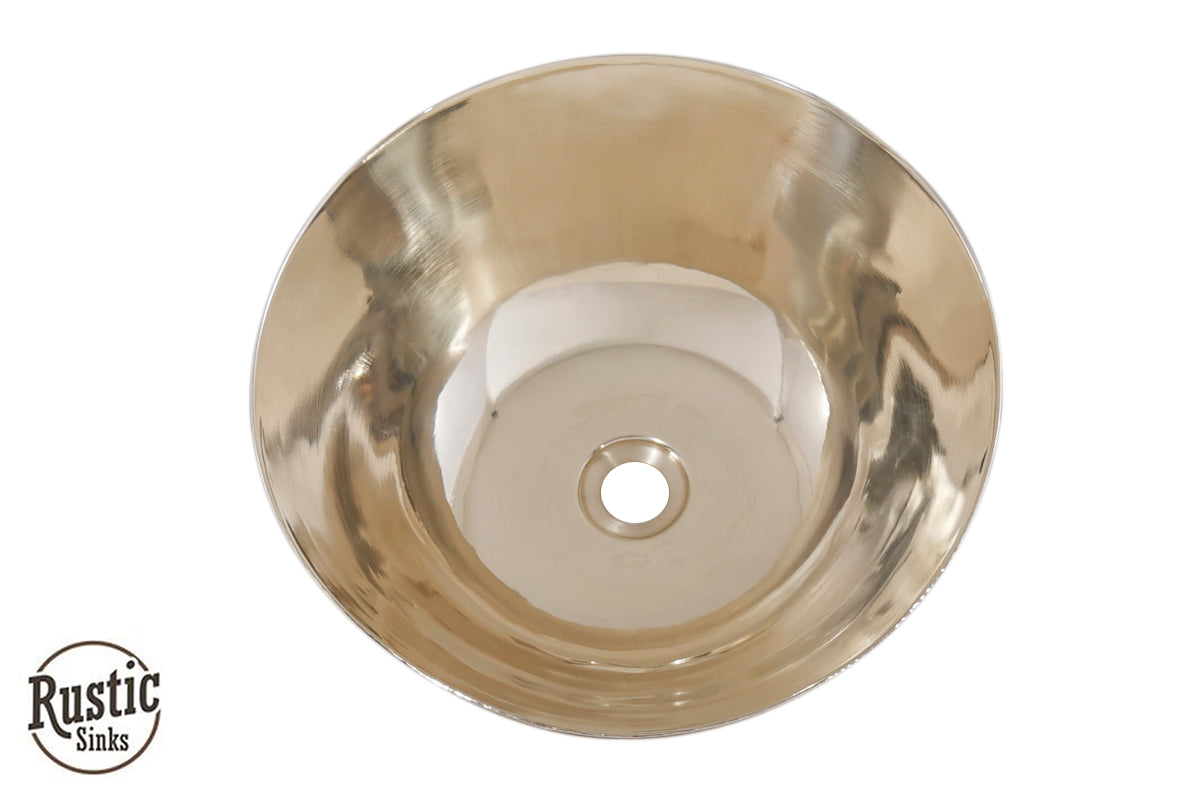 Round 16" Nickel & Brass Alloy Vessel Sink