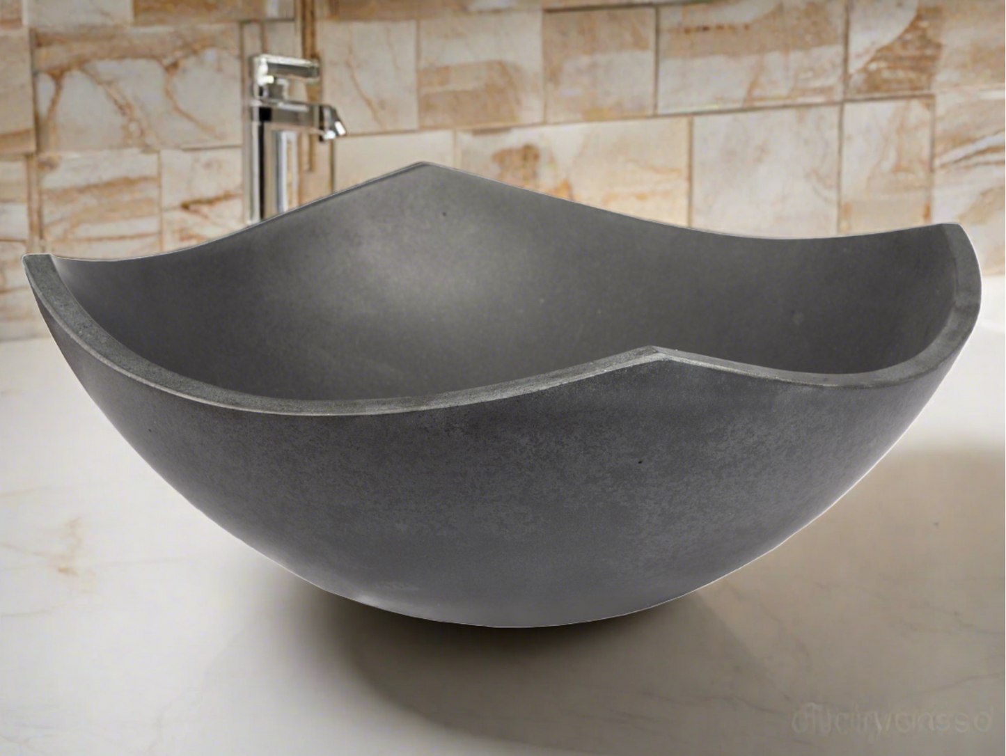 Black Stone Vessel Sink