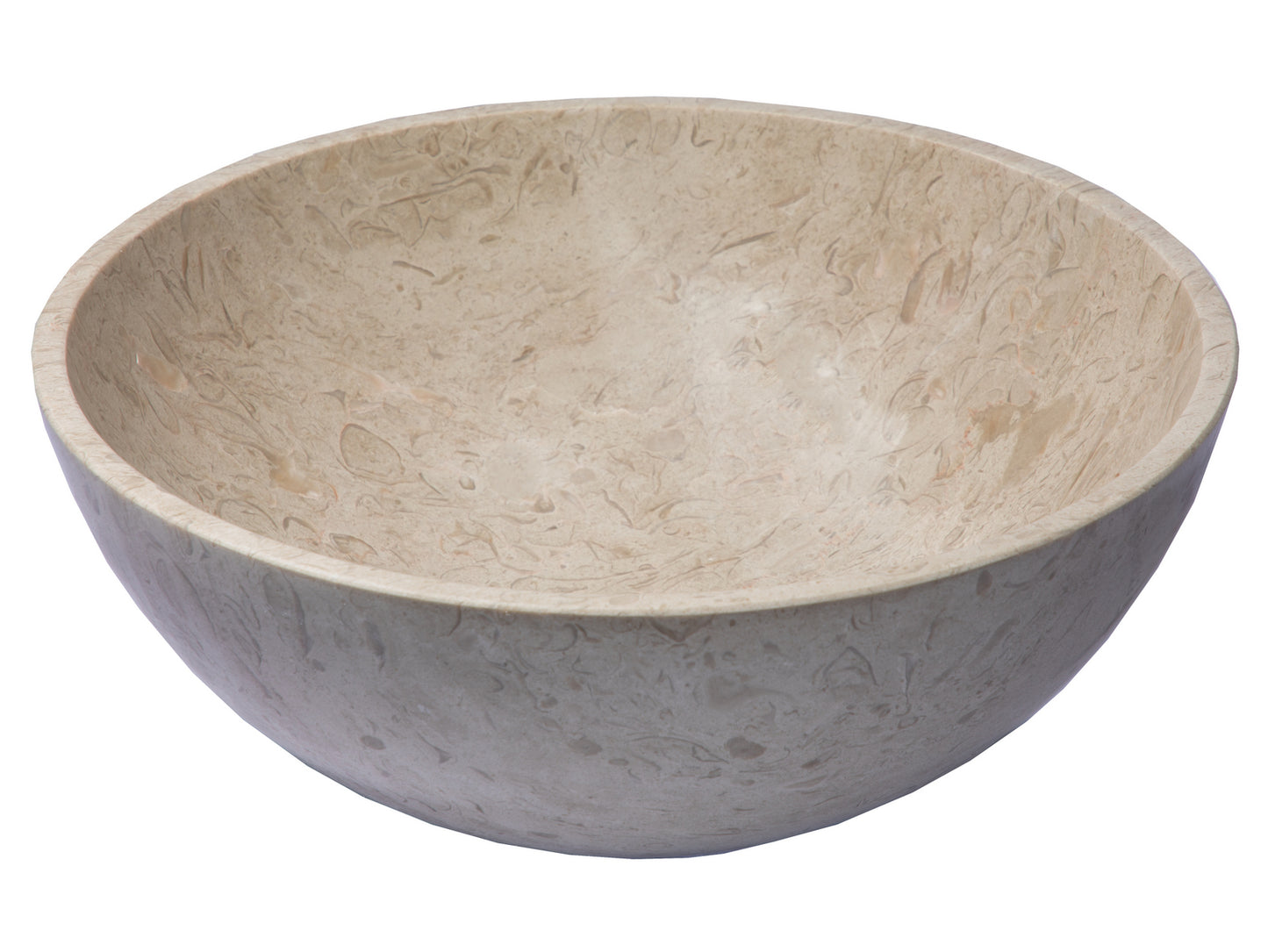 Small 14" Vessel Sink Bowl - Polished Penny Grey Marble