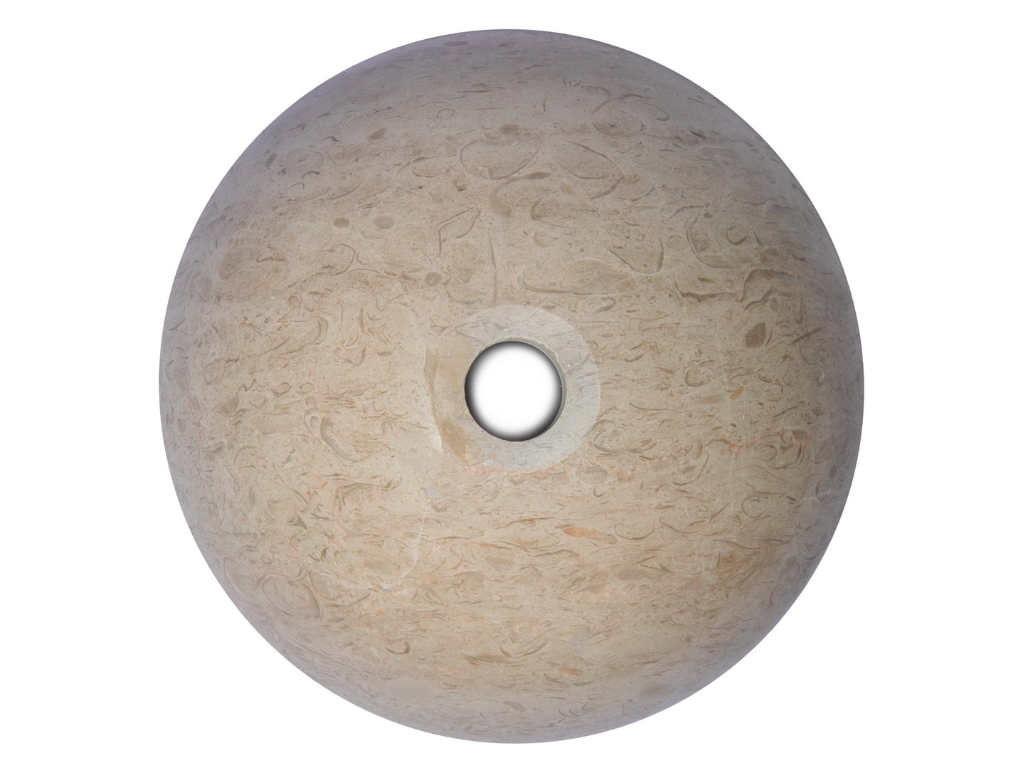 Small 14" Vessel Sink Bowl - Polished Penny Grey Marble