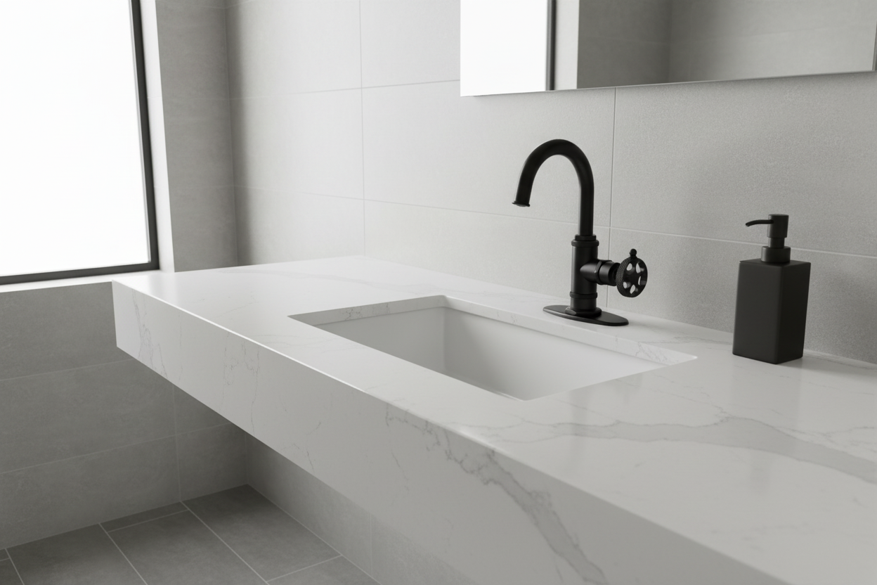 Sona - Webb One-Handle 1-Hole Bathroom Faucet with Knurled Handle, Deck Plate, and Push Pop-Up Drain