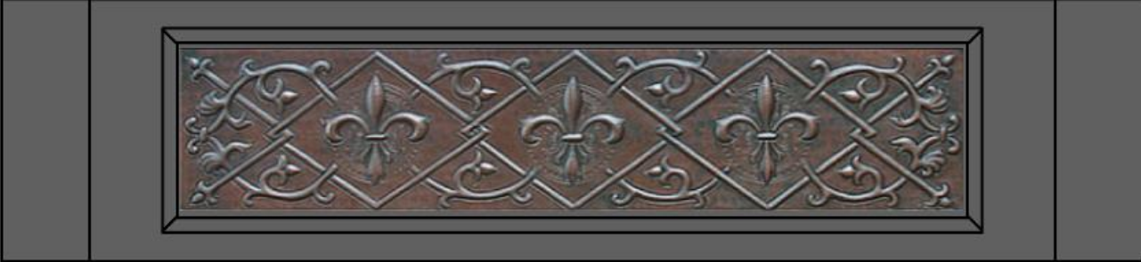 Fleur de Lis & Diamond Design Copper Farmhouse Sink