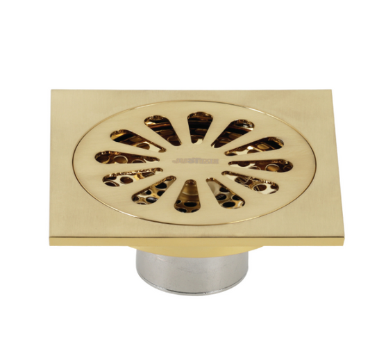 Watercourse Sunburst 4″ Square Grid Shower Drain