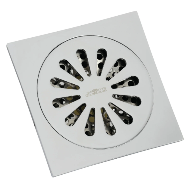 Watercourse Sunburst 4″ Square Grid Shower Drain