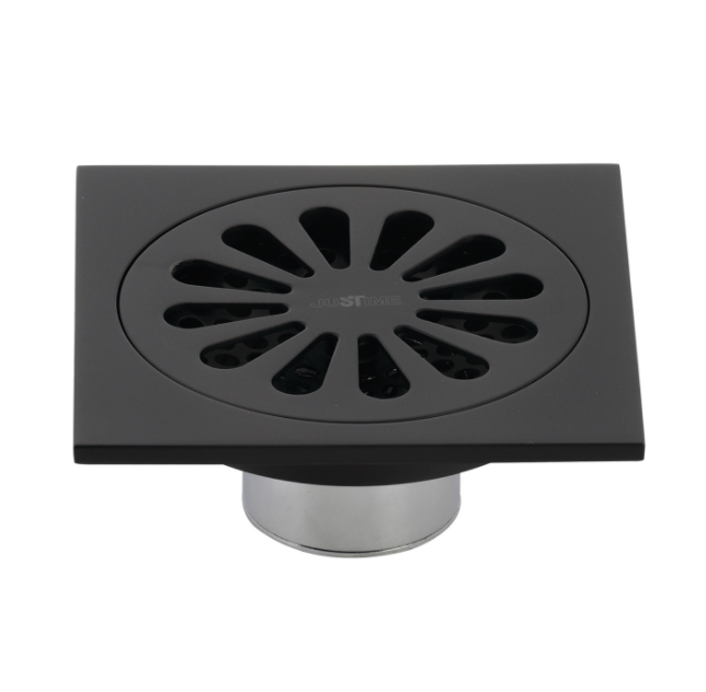 Watercourse Sunburst 4″ Square Grid Shower Drain