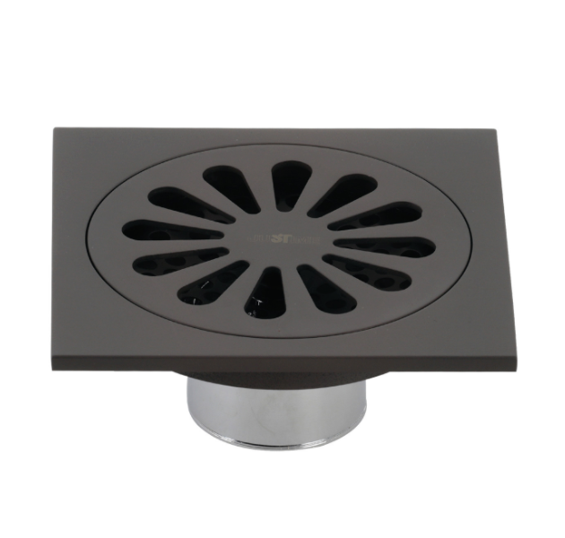 Watercourse Sunburst 4″ Square Grid Shower Drain