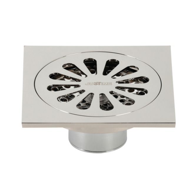 Watercourse Sunburst 4″ Square Grid Shower Drain