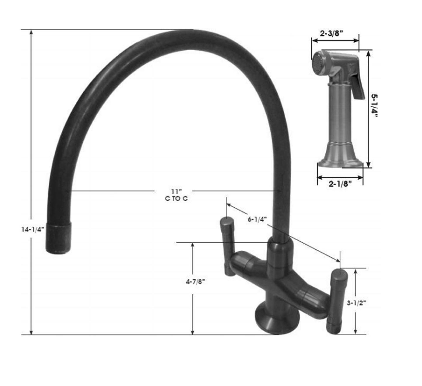 Cuvee Deck Mount Faucet with Large Gooseneck Spout