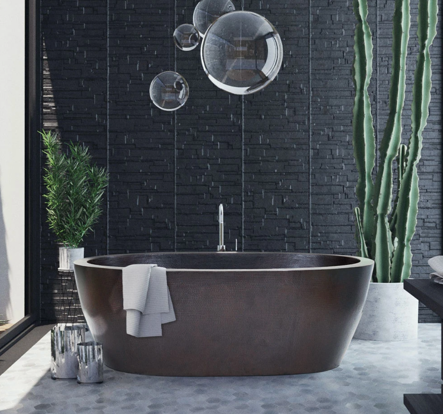 Modern Double Wall Copper Bathtub