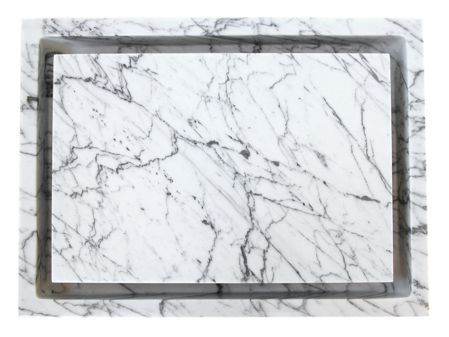 Rectangular Infinity Pool Sink - White Carrara Marble