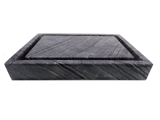Rectangular Infinity Pool Sink - Polished Black Marble