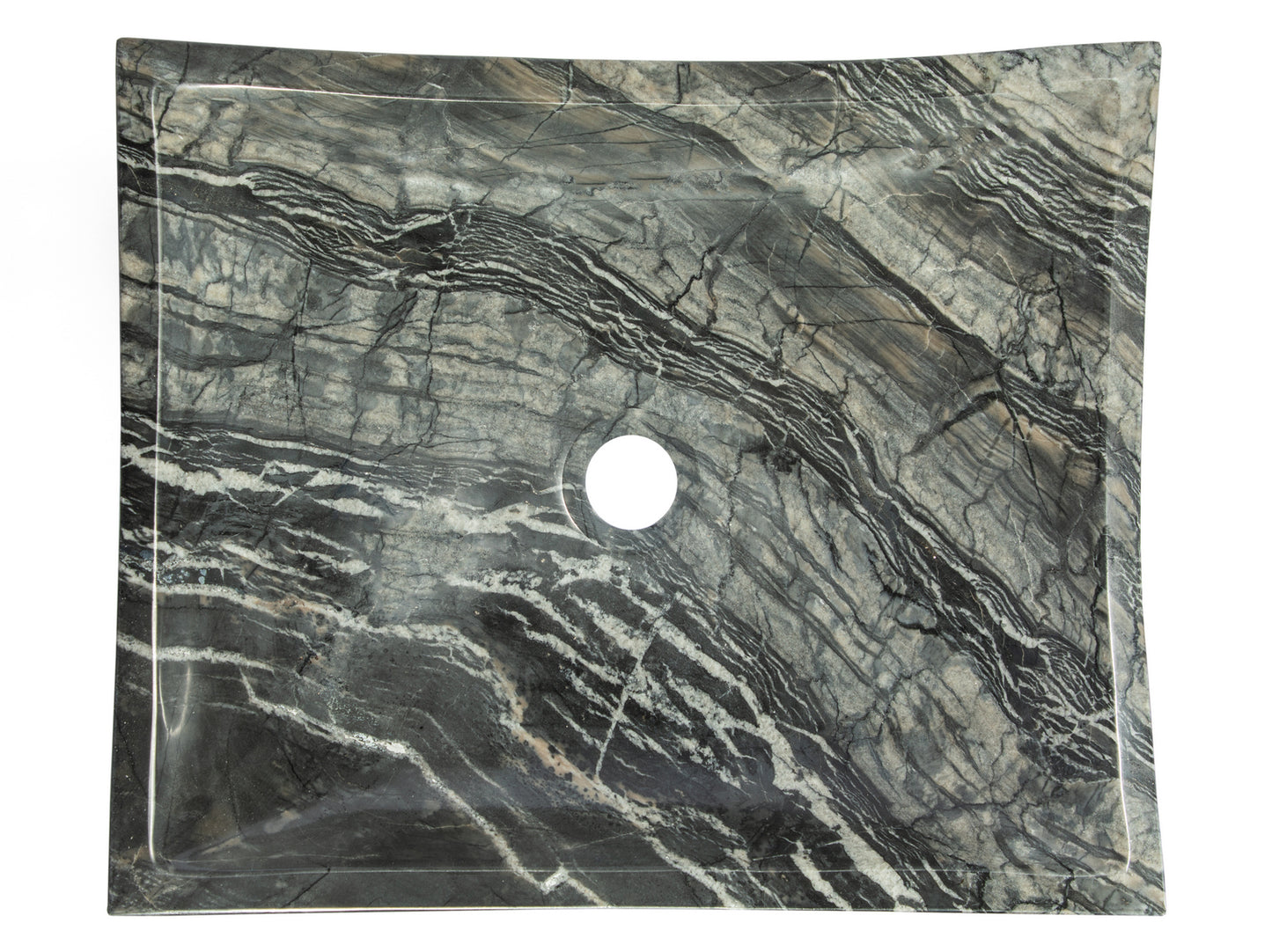 Deep Zen Sink - Wooden Black Marble