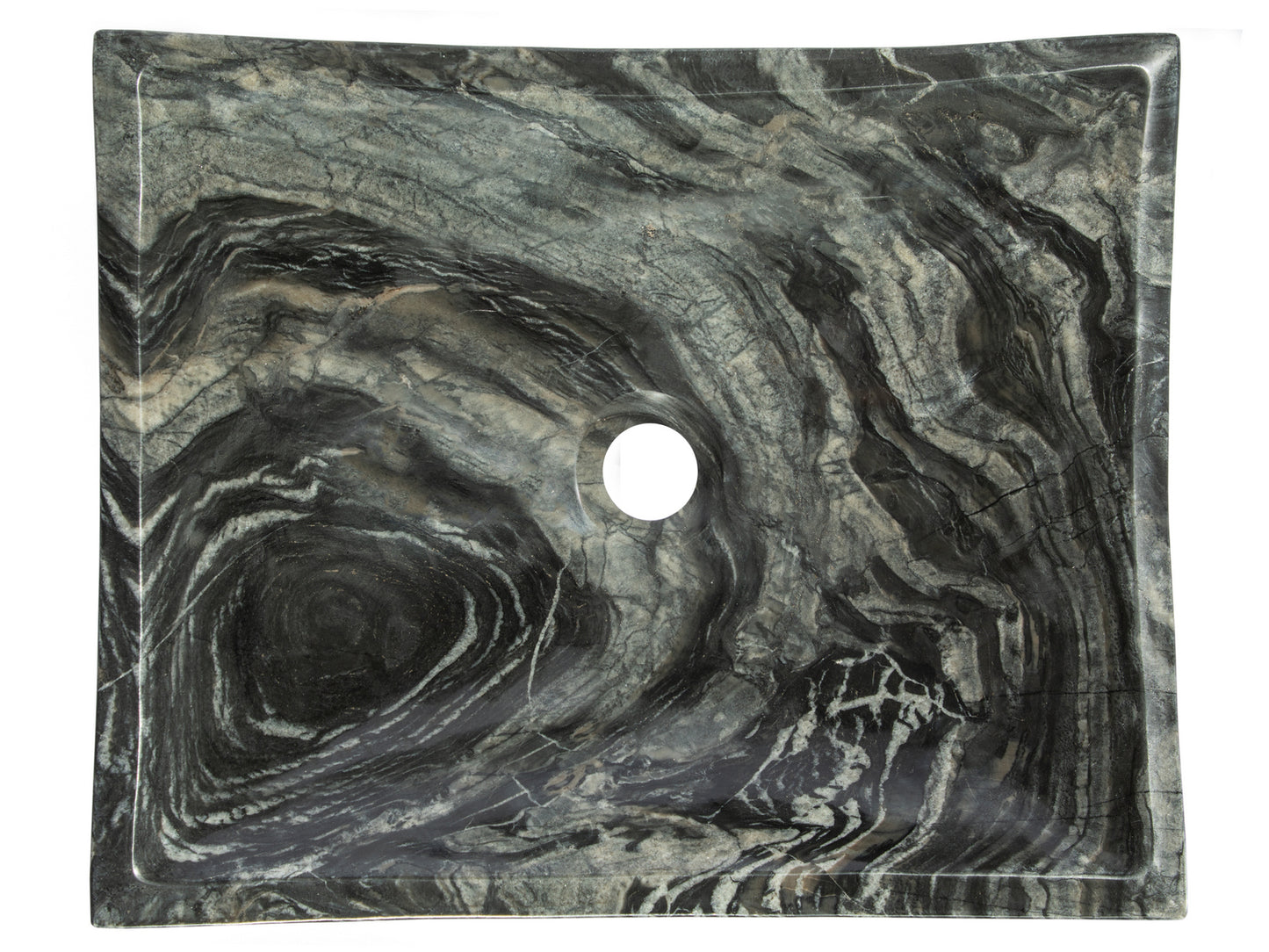 Deep Zen Sink - Wooden Black Marble