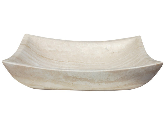 18 Rectangle Vessel Honed White Travertine Sink