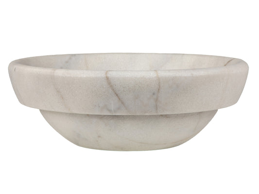 Echo Bowl Shaped Vessel Sink - Honed White Marble