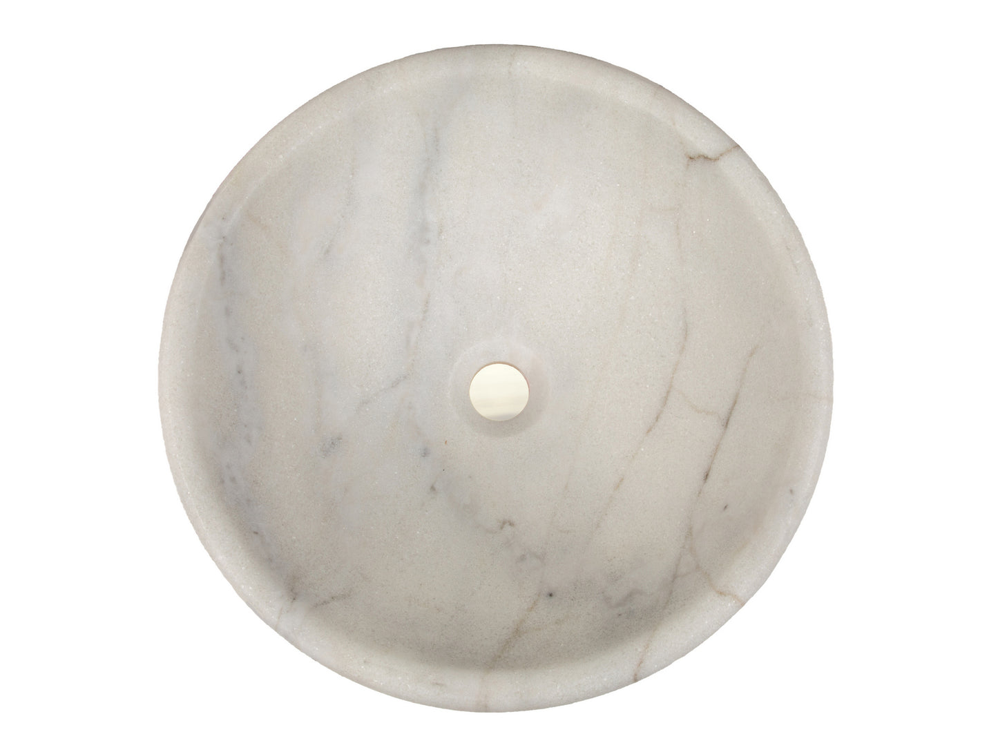 Echo Bowl Shaped Vessel Sink - Honed White Marble