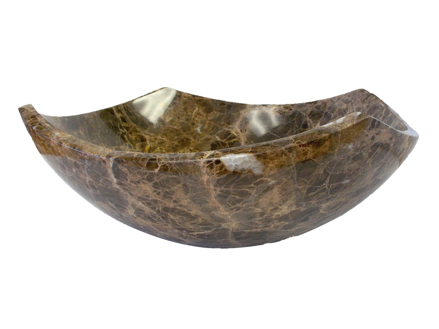 Arched Edges Dark Emperador Vessel Sink