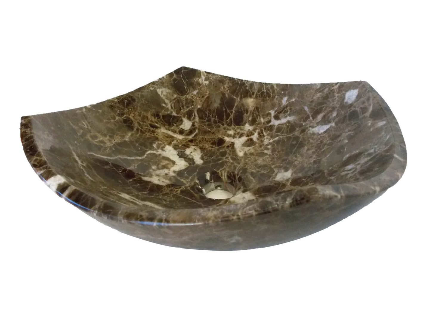 Arched Edges Dark Emperador Vessel Sink