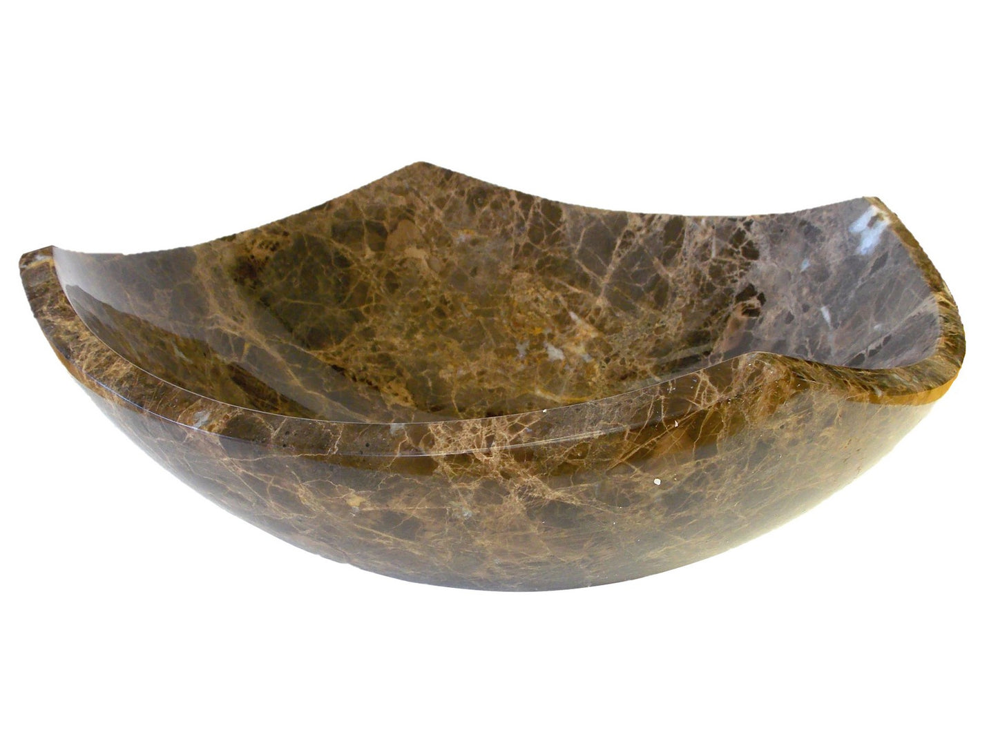 Arched Edges Dark Emperador Vessel Sink