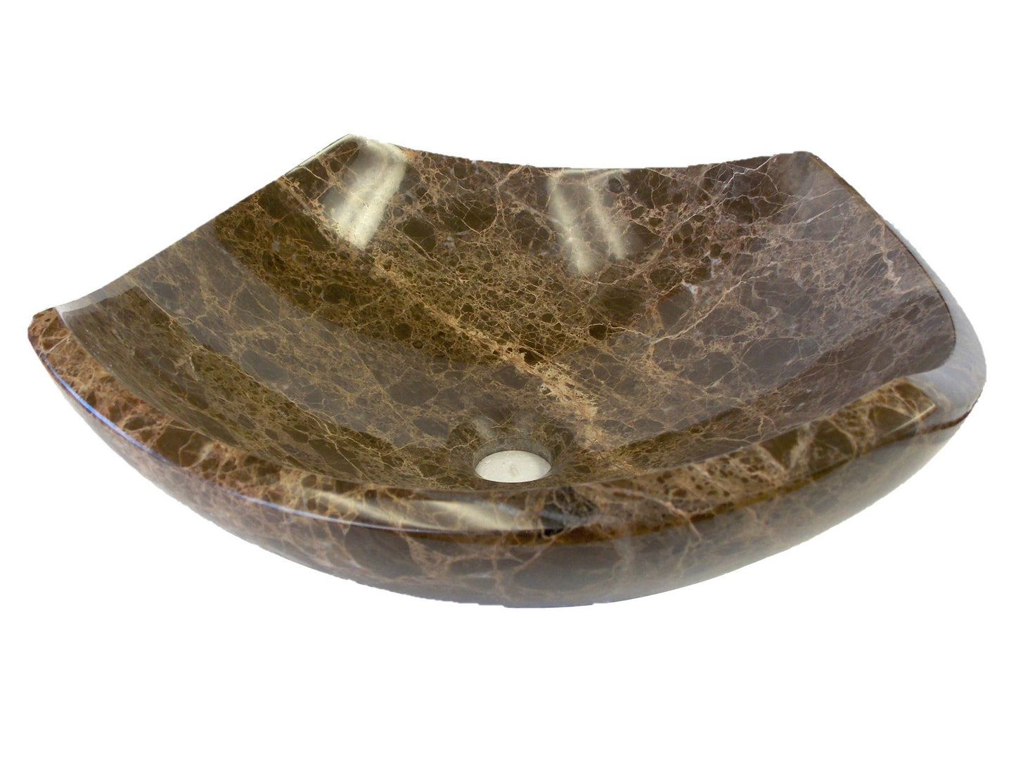 Arched Edges Dark Emperador Vessel Sink