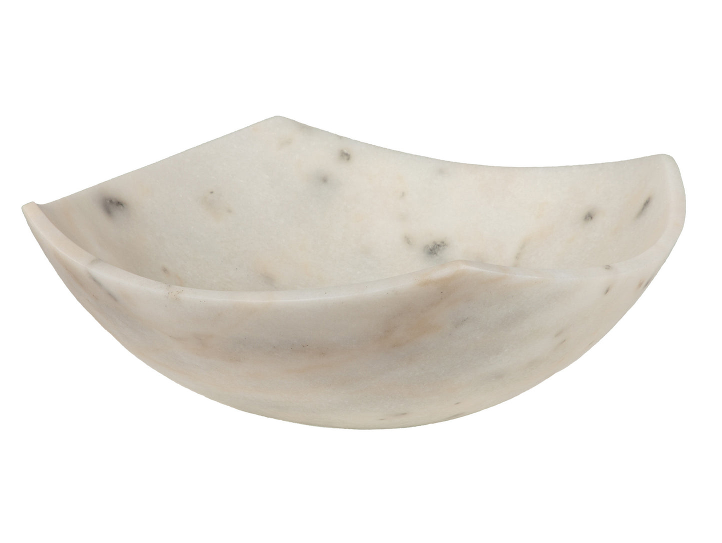 Arched Edges Bowl Sink - Honed White Marble