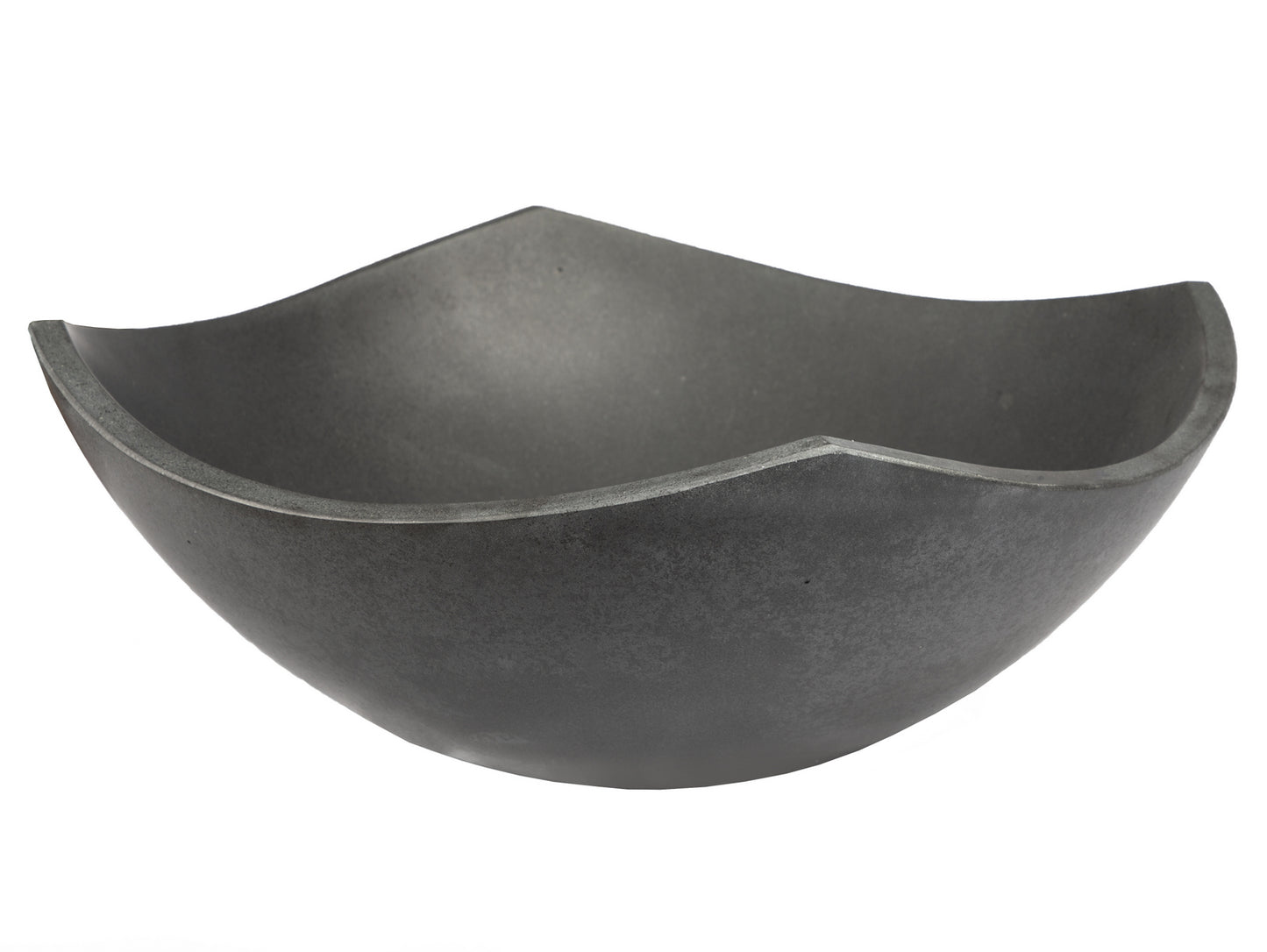 Arched Edges Bowl Sink - Black Lava Stone