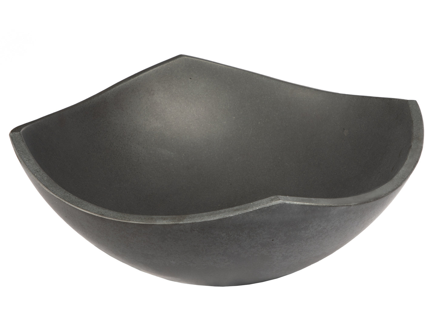Arched Edges Bowl Sink - Black Lava Stone