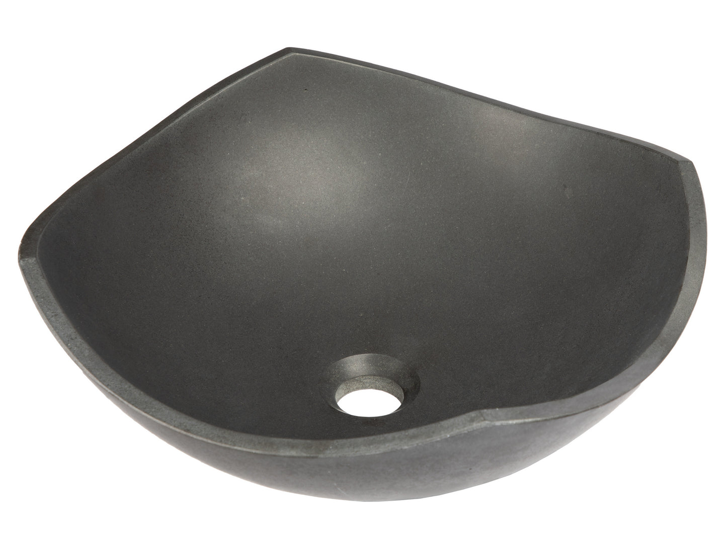 Arched Edges Bowl Sink - Black Lava Stone