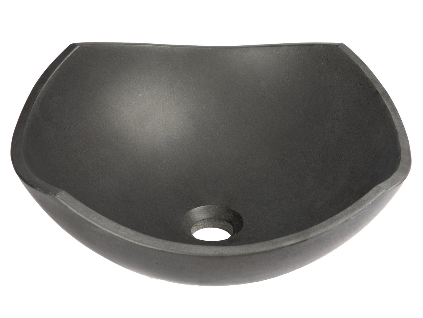 Arched Edges Bowl Sink - Black Lava Stone