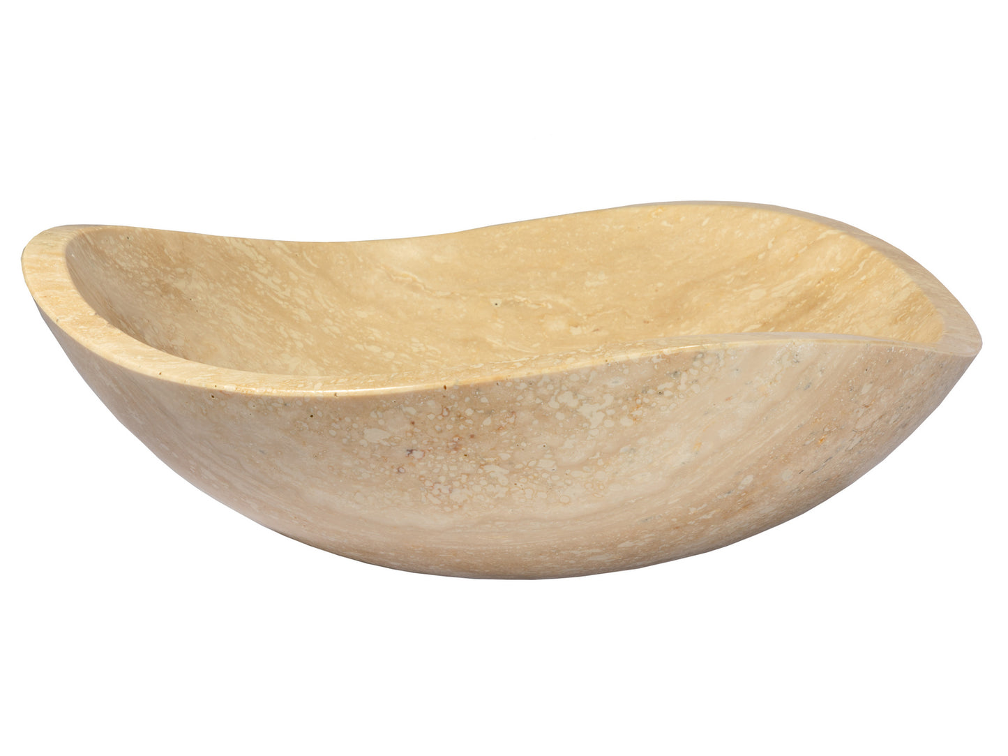 Beige Travertine Freeform Vessel Sink