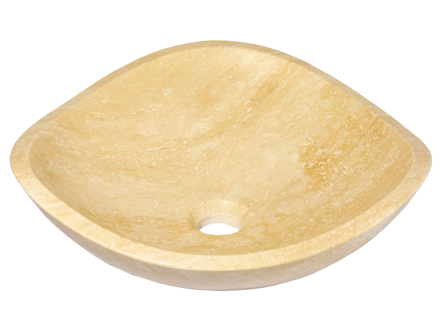 Beige Travertine Freeform Vessel Sink