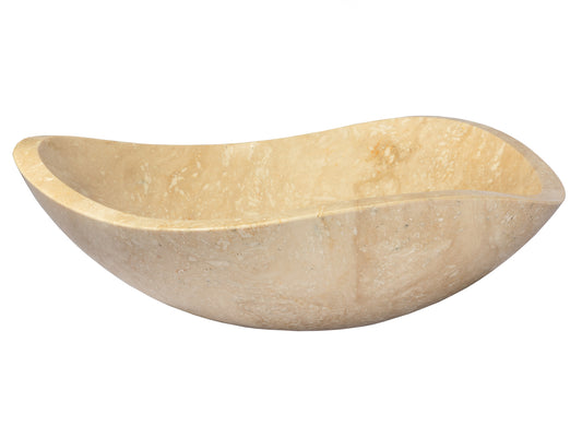 Beige Travertine Freeform Vessel Sink