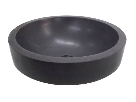 Semi Recessed Lava Stone Vessel Sink With Apron