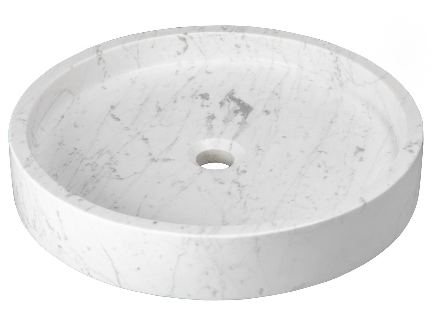 Round Infinity Pool Sink - Carrara Marble