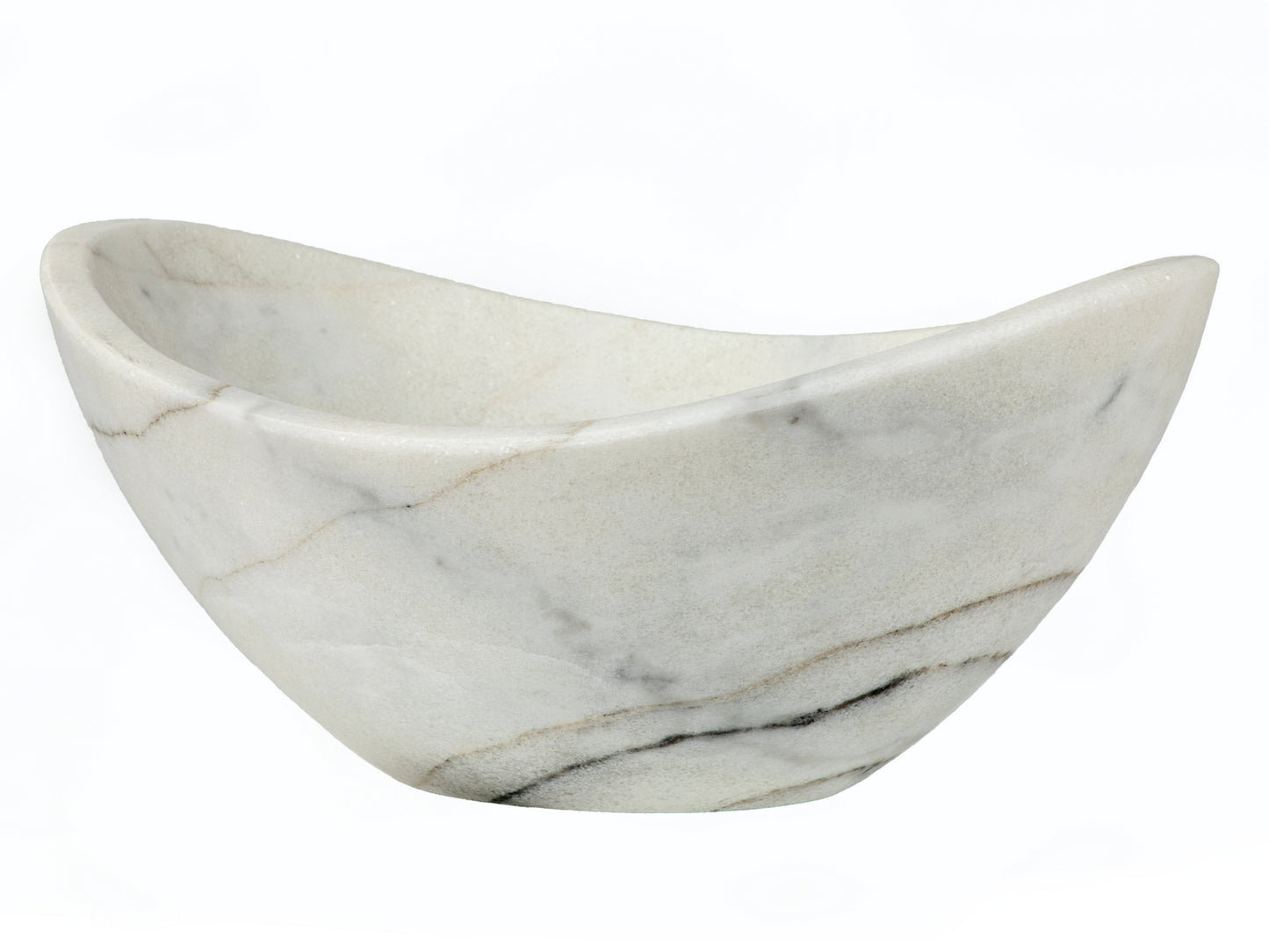 Small Canoe Vessel Sink - White Marble