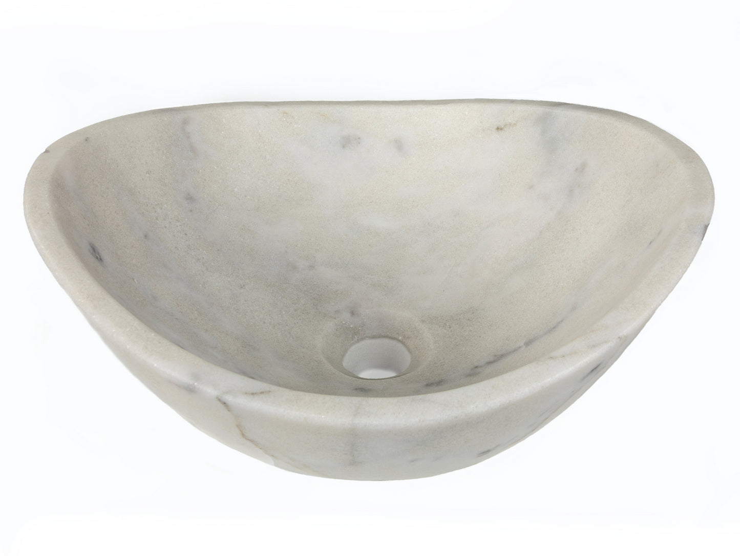 Small Canoe Vessel Sink - White Marble