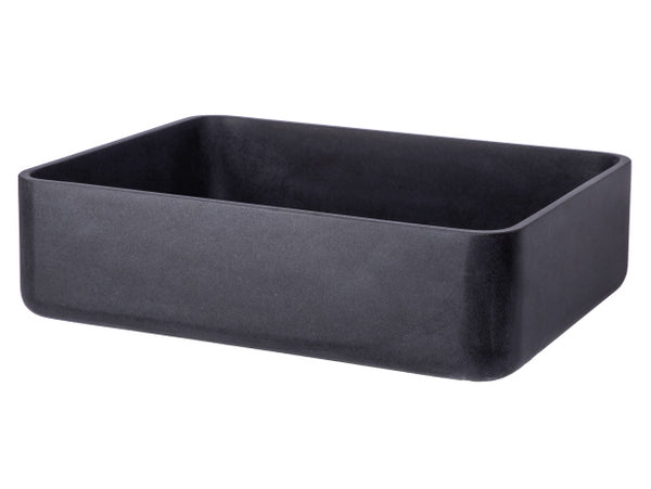 Rectangle Vessel Sink in Black Lava Stone