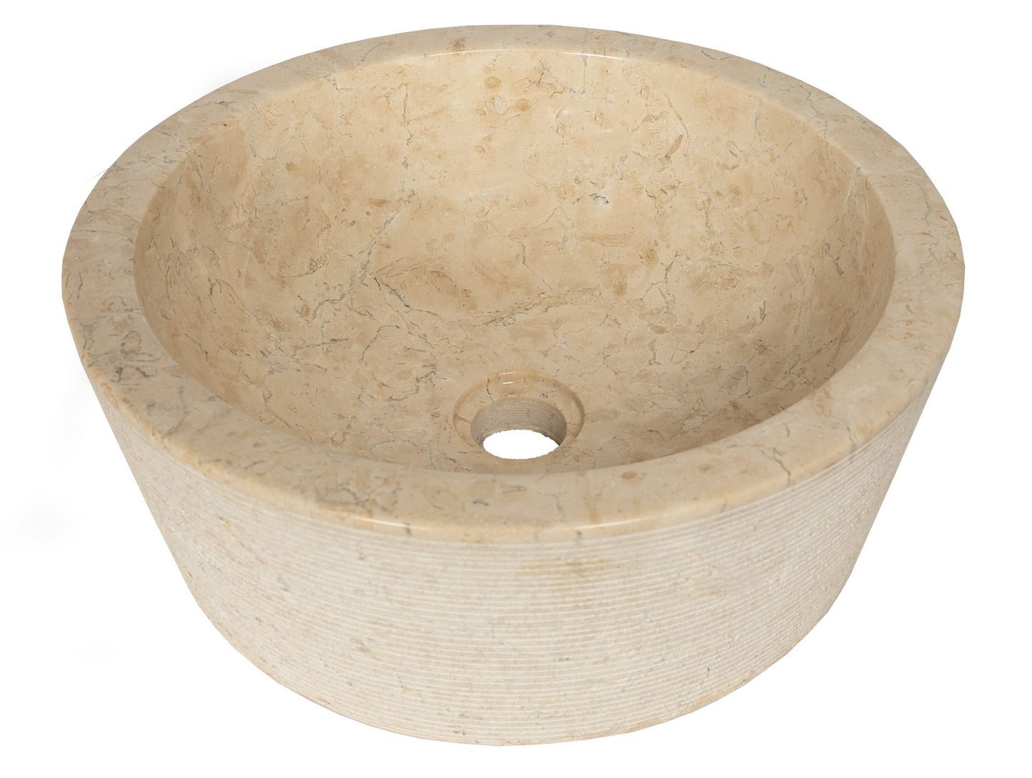 Bahia Round Beige Marble Vessel Sink