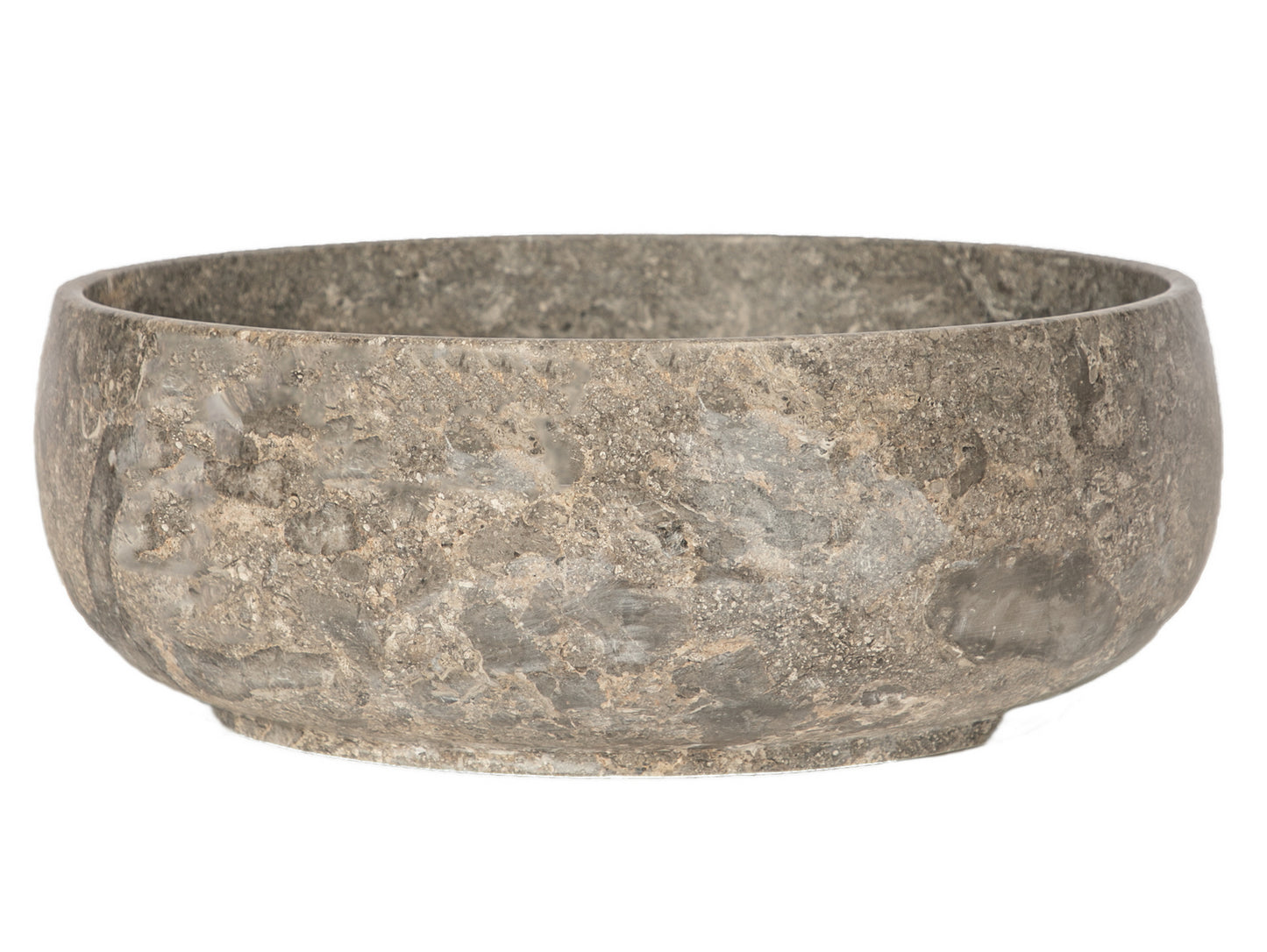 Gral Round Vessel Sink in Gray Marble