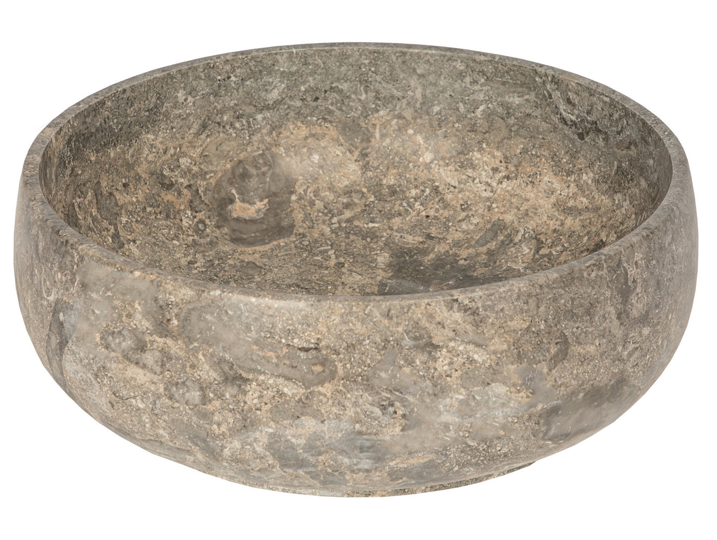 Gral Round Vessel Sink in Gray Marble