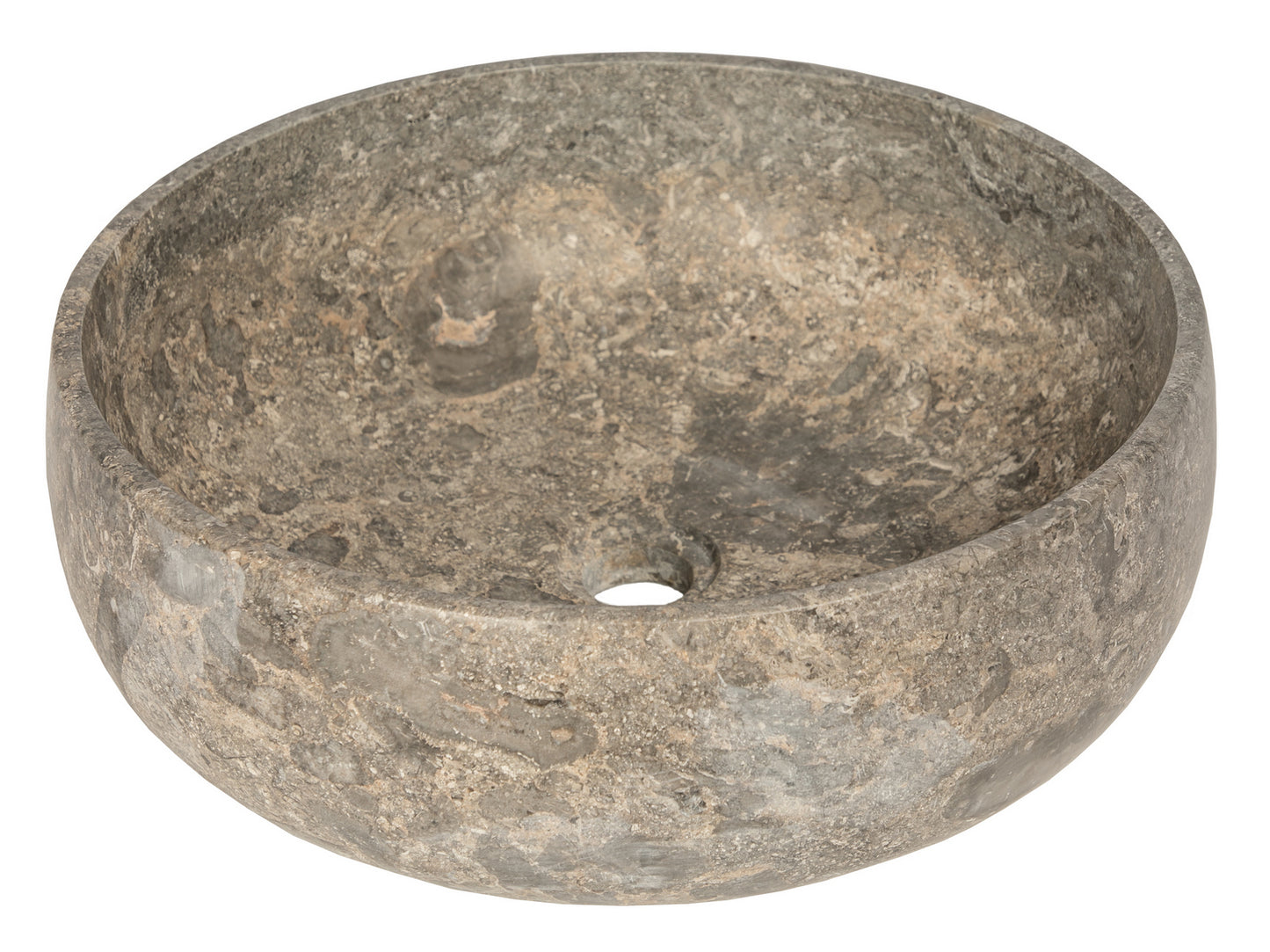 Gral Round Vessel Sink in Gray Marble