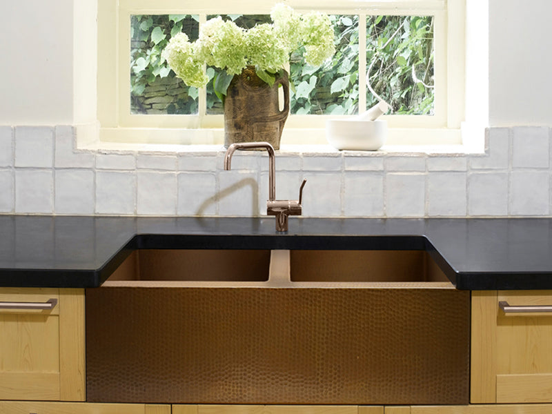 Classic Copper Farmhouse Sink 50/50 Split