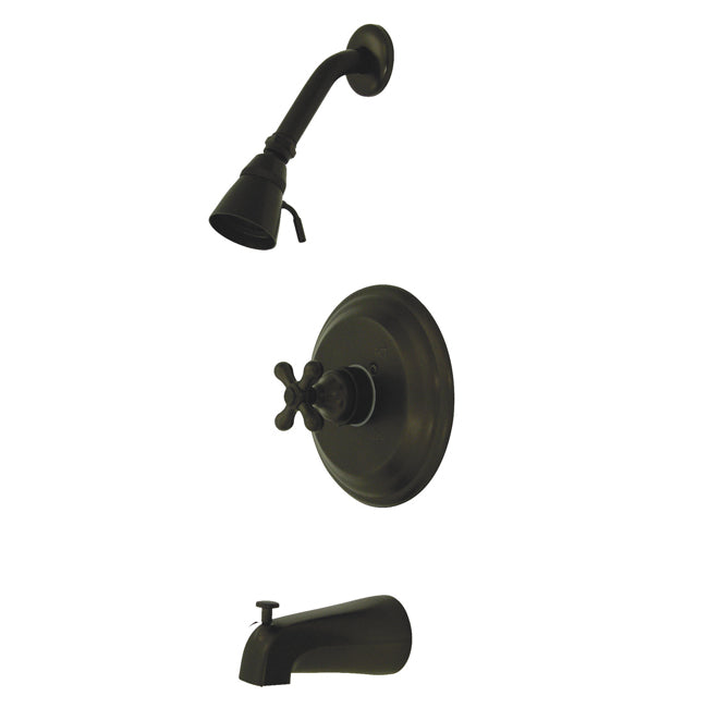 Water Saving Restoration Tub and Shower Faucet with Cross Handles