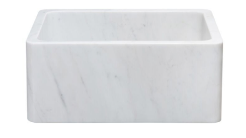 24" White Carrara Marble Sink