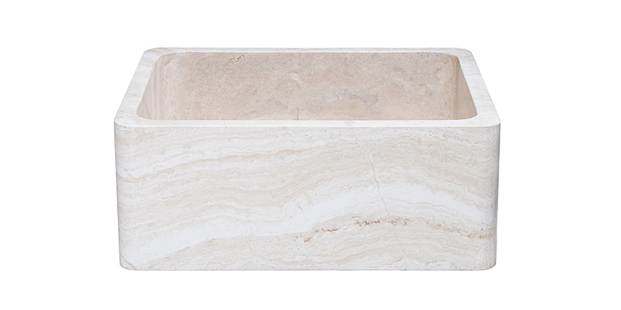 24" Roma Travertine Farmhouse Sink