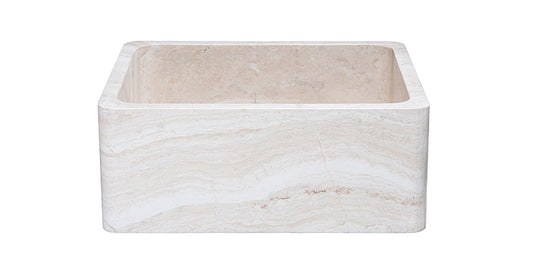 24" Roma Travertine Farmhouse Sink