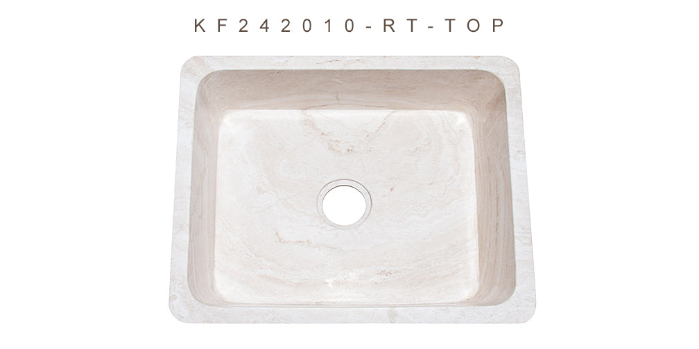 24" Roma Travertine Farmhouse Sink